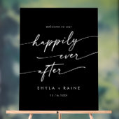 Boho Modern Gelukkig Wit Zwart Huwelijk Welkom Acryl Bord (Neutraal)