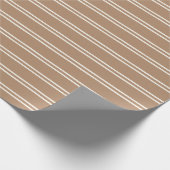 Boho Modern Gender Neutral Striped Simple Brown Cadeaupapier (Hoek)