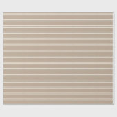 Boho Modern Gender Neutral Striped Simple Taupe Cadeaupapier (Vlak)