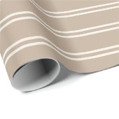 Boho Modern Gender Neutral Striped Simple Taupe Cadeaupapier (Rol Hoek)
