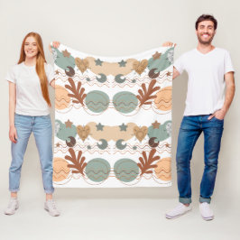 Boho modern geometric wallpaper fleece deken