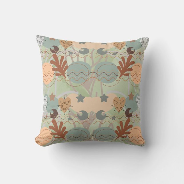 Boho modern geometric wallpaper kussen (Voorkant)