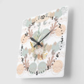 Boho modern geometric wallpaper vierkante klok (Hoek)