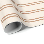 Boho Modern Geslachtsneutrale Gestreepte Beige Bru Cadeaupapier (Rol Hoek)