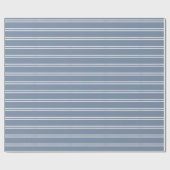 Boho Modern Geslachtsneutrale Gestreepte Kustblauw Cadeaupapier (Vlak)