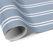 Boho Modern Geslachtsneutrale Gestreepte Kustblauw Cadeaupapier (Rol Hoek)