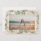 Boho Modern Golden Eucalyptus Greenery Abstract Sa Save The Date (Voorkant)