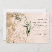 Boho Modern Golden Eucalyptus Greenery Abstract Sa Save The Date (Achterkant)