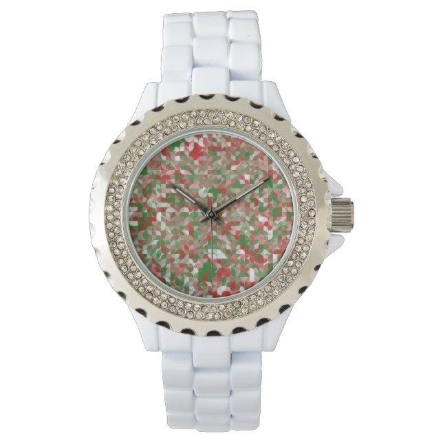 Boho Modern Groovy-kerstpatronen Horloge (Voorkant)