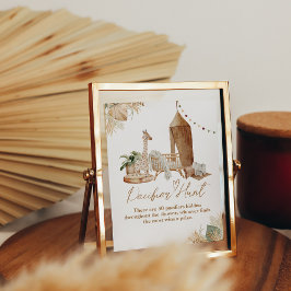 Boho Modern Heart Font Baby shower Fopspeen Hunt Poster