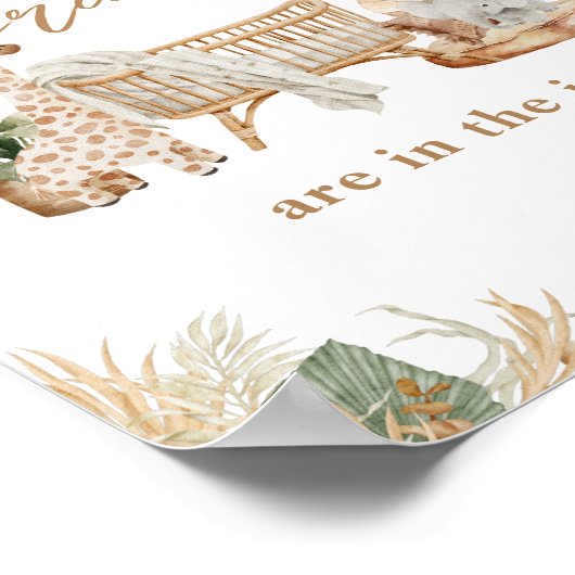 Boho Modern Heart Font Baby shower Guess Game Sign Poster (Hoek)