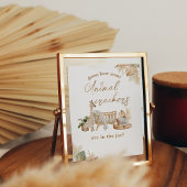 Boho Modern Heart Font Baby shower Guess Game Sign Poster