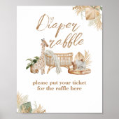 Boho Modern Heart Font Baby shower Luier Poster (Voorkant)