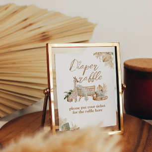 Boho Modern Heart Font Baby shower Luier Poster