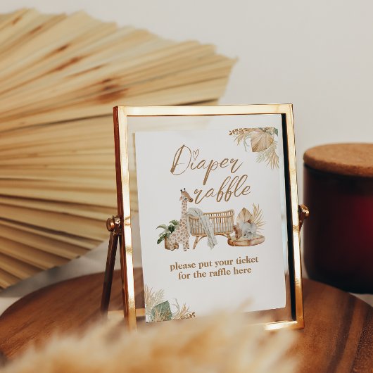 Boho Modern Heart Font Baby shower Luier Poster