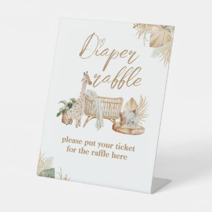 Boho Modern Heart Font Baby shower Luier Reclamebord Met Voetstuk