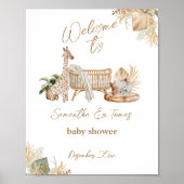 Boho Modern Heart Font Baby shower Welkom Poster (Voorkant)