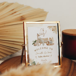 Boho Modern Heart Font Baby shower Welkom Poster