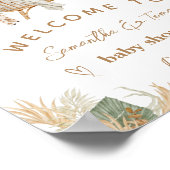 Boho Modern Heart Font Baby shower Welkom Poster (Hoek)