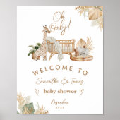 Boho Modern Heart Font Baby shower Welkom Poster (Voorkant)