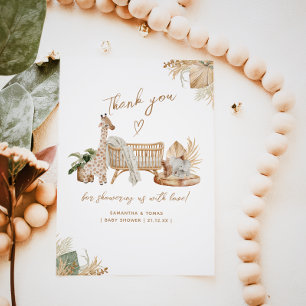 Boho Modern Heart Gender Neutraal Baby shower Bedankkaart