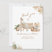 Boho Modern Heart Gender Neutraal Baby shower Bedankkaart (Voorkant)