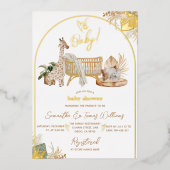 Boho Modern Heart Gender Neutraal Baby shower Folie Uitnodiging (Voorkant)