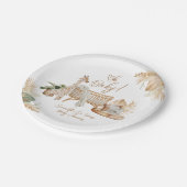 Boho Modern Heart Gender Neutraal Baby shower Papieren Bordje (Gekanteld)