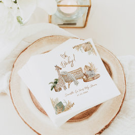 Boho Modern Heart Gender Neutraal Baby shower Servet