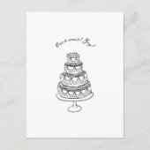 Boho Modern Hearts Doodle Hand getekend zwart en w Informatiekaartje (Achterkant)