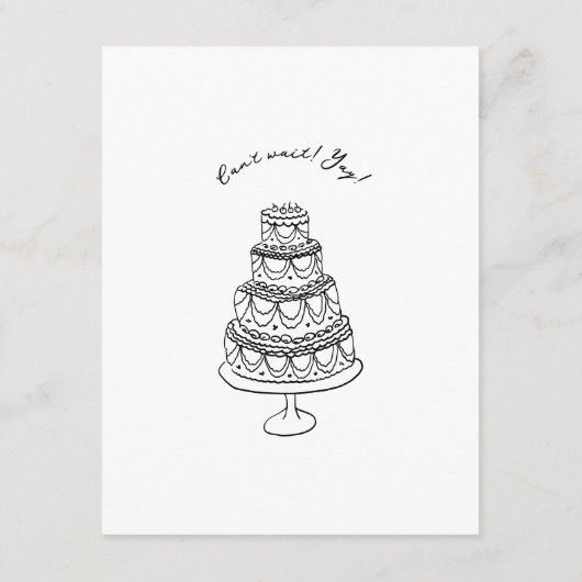 Boho Modern Hearts Doodle Hand getekend zwart en w Informatiekaartje (Achterkant)