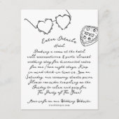 Boho Modern Hearts Doodle Hand getekend zwart en w Informatiekaartje (Voorkant)