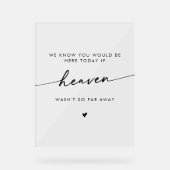 Boho Modern Heaven Clear Acryl bruiloft Memorial Bord (Voorkant)