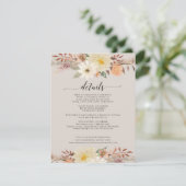 BOHO Modern Herfst Floral Waterverf Organic Earthy Informatiekaartje (Staand voorkant)