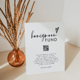 Boho Modern Honeymoon Fund QR Wishing Well Sign Reclamebord Met Voetstuk