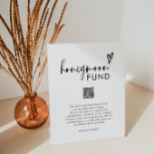 Boho Modern Honeymoon Fund QR Wishing Well Sign Reclamebord Met Voetstuk