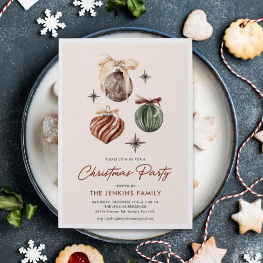 Boho Modern Kerstfeest uitnodiging