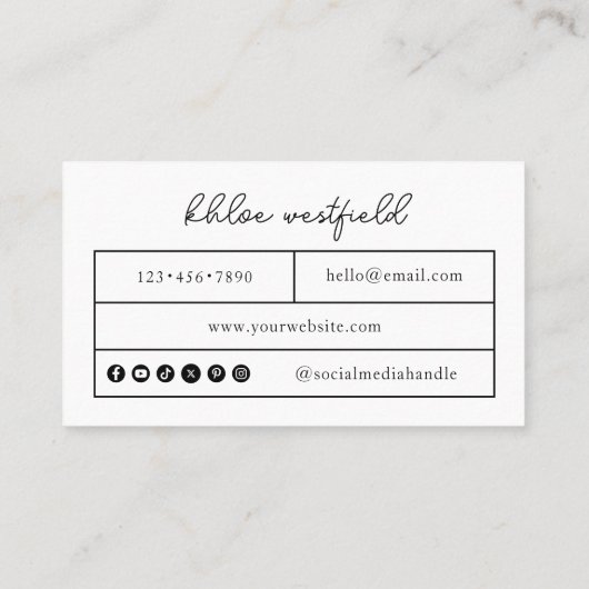 Boho Modern klein Visitekaartje (Achterkant)