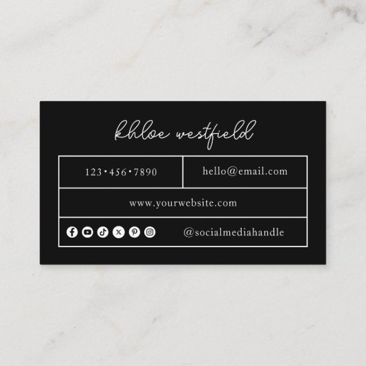 Boho Modern klein Visitekaartje (Achterkant)