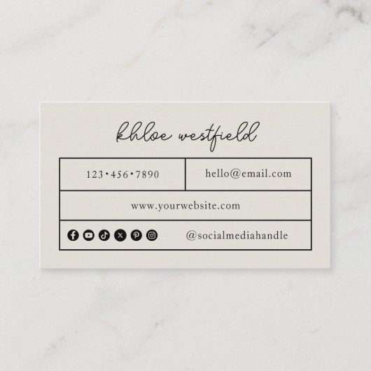 Boho Modern klein Visitekaartje (Achterkant)