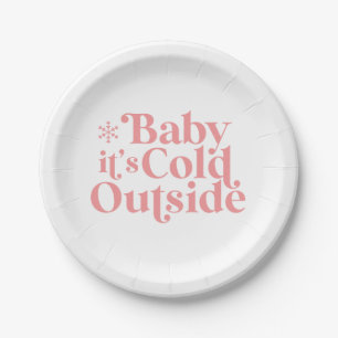 Boho Modern Lettertype Baby Het Is Koud Buiten Papieren Bordje