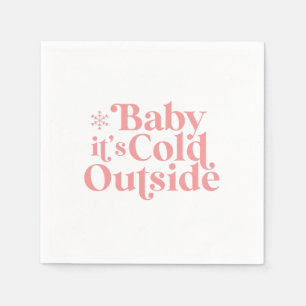 Boho Modern Lettertype Baby Het Is Koud Buiten Servet