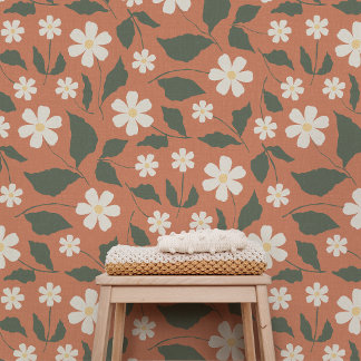 Boho Modern Madelpatroon Terracotta Salie Behang