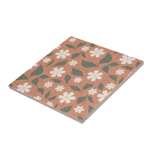 Boho Modern Madelpatroon Terracotta Salie Tegeltje (Zijkant)