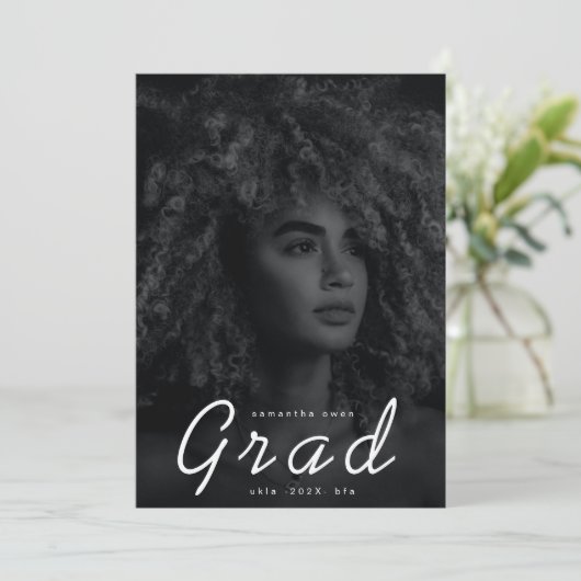 Boho Modern Minimal Afstuderen Foto Universiteit Aankondiging (Staand voorkant)