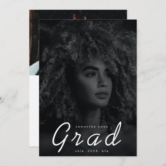 Boho Modern Minimal Afstuderen Foto Universiteit Aankondiging (Voorkant / Achterkant)