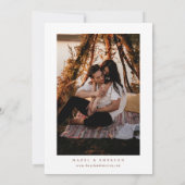 Boho Modern Minimalist Arch Photo Save the Date Kaart (Achterkant)