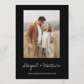 Boho Modern Minimalist Black and White Wedding Kaart (Achterkant)