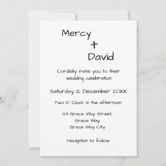 Boho Modern Minimalist Wedding Invitation Kaart