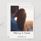 Boho Modern Minimalist Wedding Invitation Kaart (Achterkant)